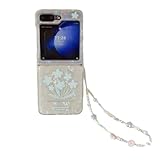 PIQIUZC Glänzende Schutzhülle für Samsung Galaxy Z Flip 6, niedliches Kawaii-Blumen-Design,...