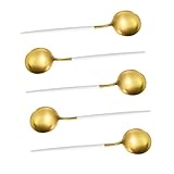 HOLIDYOYO 5 Stück Teiliges Edelstahl suppenlöffel Kleine Runde Löffel für Haushalt und Küche...