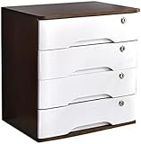 Abschließbarer Schreibtisch-Schubladenschrank aus Holz – 4 Schubladen, A4-Ordner für...