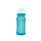 Everyday Baby Glas-Babyflasche Healthy+, Ab 3 Monate, Silikonmantel, Mit Wärmesensor-Funktion,...