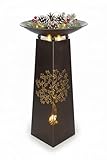 MF Dekorativer Metall-Schalenständer mit Lebensbaum-Motiv, 95 cm Höhe, Braun, für Innen und...