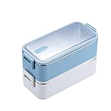 VOSMII Lunchbox 1100ml Doppelschicht Edelstahl Lunchbox Leckdicht Lunchbox Mikrowellenherd...