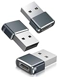 Basesailor USB zu USB C Adapter 3 Pack,Typ C Buchse zu USB A Stecker Ladegerät Netzteil für iPhone...