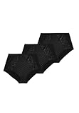 Marks & Spencer 3Er-Pack Amelia Taillenslips Mit Spitze Damen Schwarz UK 8 (EU 36)
