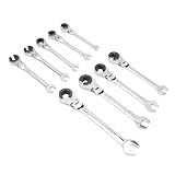 Itonash 9-pcs-Ratschenschlüssel-Set, Metrik 8-17mm CR V Stahl-Ratschen-Schritte mit 180 Grad...