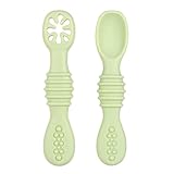 Vicloon Baby Lernlöffel Silikon, 2 Stück Starter Breilöffel Set, BPA Frei,Fütterlöffel und...