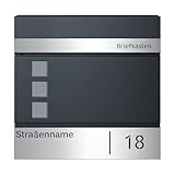 SONGMICS Briefkasten personalisiert, mit Namensschild, Hausnummernschild, Postkasten, Zeitungsfach,...