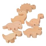 CONGARTENO 6 Satz Teiliges Holz Dinosaurier Schubladenknöpfe mit Schrauben und Klebeoption Robuste...