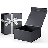 Switory Schwarze Geschenkbox 8X8X4' Magnetische Geschenkkarton, Premium Geschenkbox mit Magnetdeckel...
