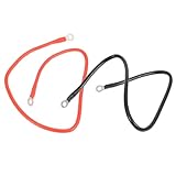 Ipetboom 1 Paar Kupfer Fahrzeugbatteriekabel 70cm Wechselrichterkabel mit Ringösen für Auto Boot...