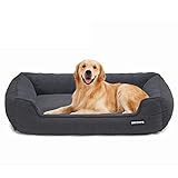 HMTOPE Hundebett, Hundesofa, Hundekissen, Hundekörbchen Abnehmbar und waschbar, Dunkelgrau, 110 x...