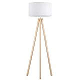 tomons Stehlampe LED Dimmbar aus Holz Dreibein, Skandinavischer Stil, Moderne Standleuchte für...