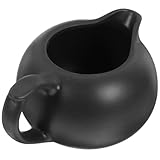 jojofuny Schwarze Keramik Sauciere 500ml mit Griff Milchkanne für Kaffee Ahornsirup und Warme...