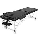 Yaheetech Mobile Massageliege 70 cm Breit Alu Massagetisch Höhenverstellbar 2 Zonen Klappbar mit...