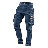 NEO TOOLS Herren Arbeitshose Denim, lang, 8 Pockets, Gr. XS-3XL, verstärkte Nähte, ausprofilierter...