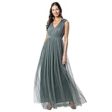 Maya Deluxe Damen Maya Deluxe Women's Maxi With Ruffle V Neck Sleeveless High Empire Waist Long Prom...