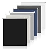 Verdunkelungsrollo ohne Bohren Klemmrollos für Fenster ohne Bohren Schwarz B45 x H170cm-Stoffbreite...