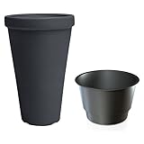 Prosperplast Blumenkübel Pflanztopf Blumentopf Pflanzkübel Tower Ø 40cm mit Einsatz Höhe 63cm...