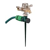 Relaxdays Pulsationssprenger, Gartenbewässerung, 360° Sektorenregner, 24 m Reichweite,...