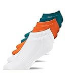 Snocks (6 Paar Sneaker Socken Herren & Damen Bio Baumwolle (Mix18 (Scarlet/Weiß/Teal), 39-42)