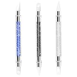 ZEYIYER 3 Stück Nagel Pinsel Silikon, Nagelkunst Skulptur Stift, Doppel Köpfe DIY Maniküre...