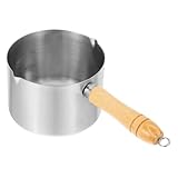 TOBBOMEY Edelstahl Antihaft Saucepfanne mit Holzgriff Milchwärmer und Schmelztopf für Öl und...