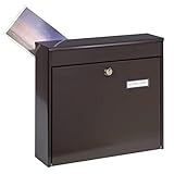 Burg-Wächter Zaun-Briefkasten ohne Zeitungsfach mit Namensschild, Verzinkter Stahl, Einwurf-Format...
