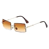 SHEEN KELLY Square Ultra-Small Frame Sonnenbrille für Frauen Männer Rectangle Retro durchsichtige...