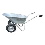 Kelberg Schubkarre Agro 130L – 2-Rad – verzinkte Stahlmulde – stabile BAU-Schubkarre – 200...