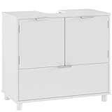 FORABAMB Waschbeckenunterschrank, Badezimmerschrank mit 2 Türen, große Schublade, viel Stauraum,...