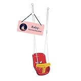 HUDORA Babyschaukel höhenverstellbar 120-180 cm in rot/gelb für den Garten I Baby Swing Outdoor I...