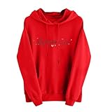 QJDFLL Geschenke Freund Valentinstagspullover für Damen, Langarmshirts, Kapuzenpullover mit...