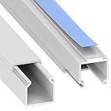 Habengut | Mini Kabelkanal 15x15 mm – Flacher, Selbstklebender Kabelkanal für TV & Wand, ohne...