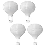 4 Stück Heißluftballon Papierlampion, Weiß Papier Laterne Dekorative, eiß Classic Bamboo Style...