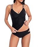 Laorchid Damen Tankini Set Push up Badeanzug high Waist Zweiteiliger bademode Tankini Schwimmanzug...