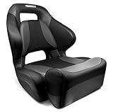 Waterside Captain Race Seat – Dark Series Bootssitz, Ergonomisch & Gepolstert, Ausklappbare...