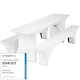 Gräfenstayn® Leopold Stretch - Biertischhussen-Set 3 tlg für Bierzeltgarnitur - 50cm oder 70cm...