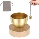 MISIQIMA Klangschale Klein, Wunderschön Gefertigte Tibetische Klangschale, Inklusive Klöppel und...