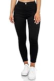Elara Damen Jeans High Waist Slim Fit Chunkyrayan JS710 Schwarz 36 (S)
