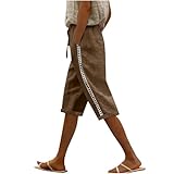Damen-Shorts aus Leinen, einfarbig, nicht durchsichtig, hohe Taille, weite Passform, süße Shorts,...