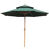Strandschirm, Runder Regenschirm Für Garten, Garten, Rasen, Mit 8 Stahlrippen, Tragbares...