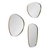Kate and Laurel Rollo Modern Unregelmäßige Metall Wandspiegel Set 3 Stück Verschiedene Größen...
