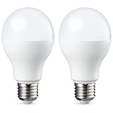 Amazon Basics E27 LED Lampe, 10.5W (ersetzt 75W), weiß, dimmbar, 2 Stück (1er Pack)
