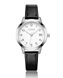 CIVO Damen-Uhr Schwarz-Leder Damenuhr-Analog Wasserdicht-Klein - Ziffernblatt Design Armbanduhr...