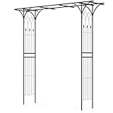 COSTWAY Rosenbogen Metall, Gartenbogen für Kletterpflanzen, Torbogen Garten, Rosengitter Rankhilfe,...