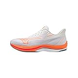 Mizuno Herren Wave Rebellion Sonic Straßen-Laufschuh, White/Light Orange/Blue Ashes, 42.5 EU