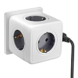 Power Steckdosenwürfel, Steckdosenadapter Steckdosenleiste 3680W, Mehrfachsteckdose Steckdose Cube...