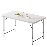 SPXTOM Tragbarer Klapptisch, 1,22 m, Picknicktische mit praktischem Tragegriff, rechteckig, for...