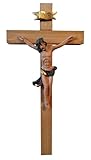 Kaltner Präsente Geschenkidee – Wandkreuz Kruzifix Kreuz aus Holz Farbe Eiche mit Jesus Christus...