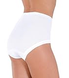 SES Taillenslip Damen 5er Pack 46 aus 100% Baumwolle weiß/Feinripp Unterhosen Damen Hohe Taille,...